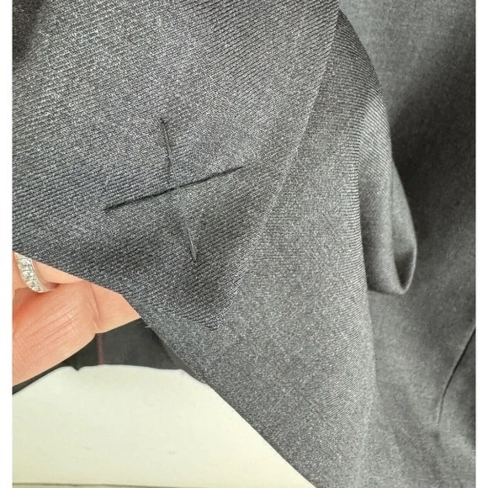 SANTORELLI‎ Linen Blu Pronton Mens Blazer 42R Fine Merino Wool Black Super 140's